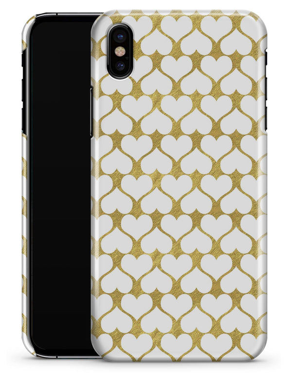 White and Gold Foil Hearts v13 - iPhone X Clipit Case