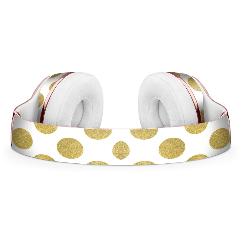White and Gold Foil Polka v10 Full-Body Skin Kit for the Beats by Dre Solo 3 Wireless Headphones