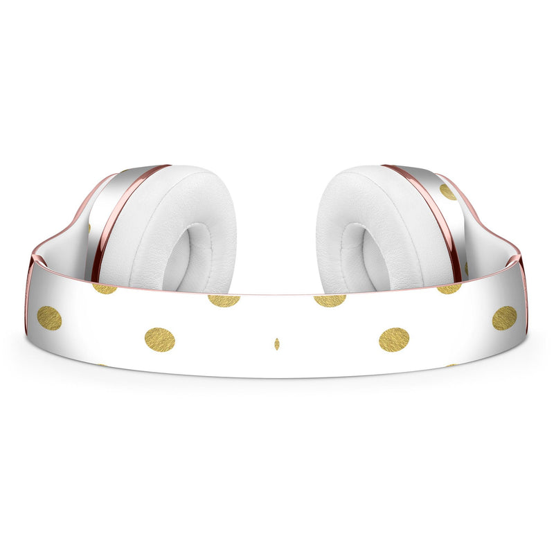White and Gold Foil Polka v12 Full-Body Skin Kit for the Beats by Dre Solo 3 Wireless Headphones