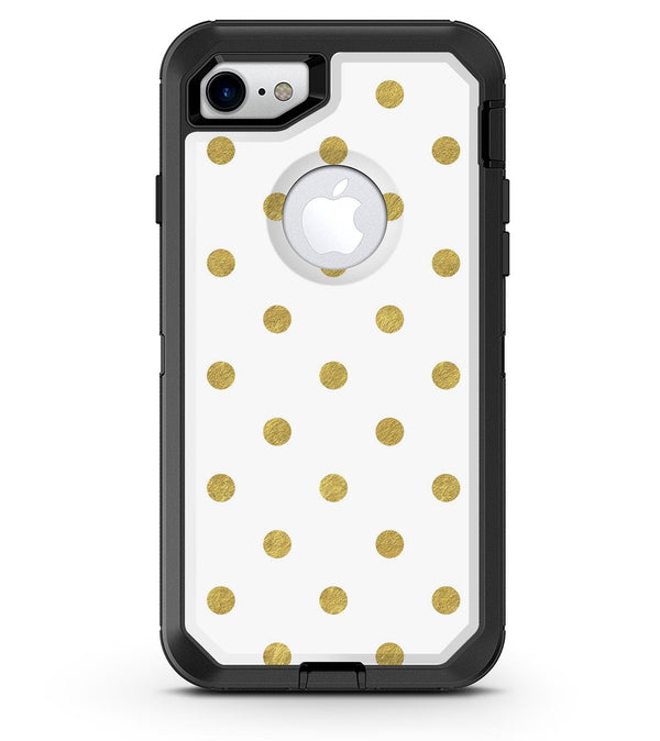 White and Gold Foil Polka v12 - iPhone 7 or 8 OtterBox Case & Skin Kits