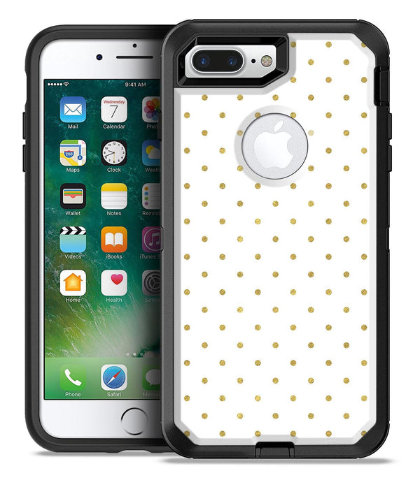 White and Gold Foil Polka v14 - iPhone 7 or 7 Plus Commuter Case Skin Kit