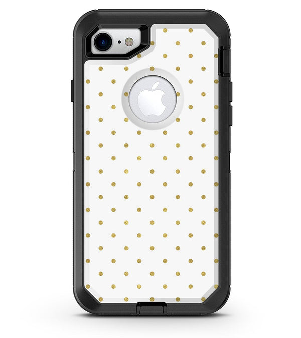 White and Gold Foil Polka v14 - iPhone 7 or 8 OtterBox Case & Skin Kits