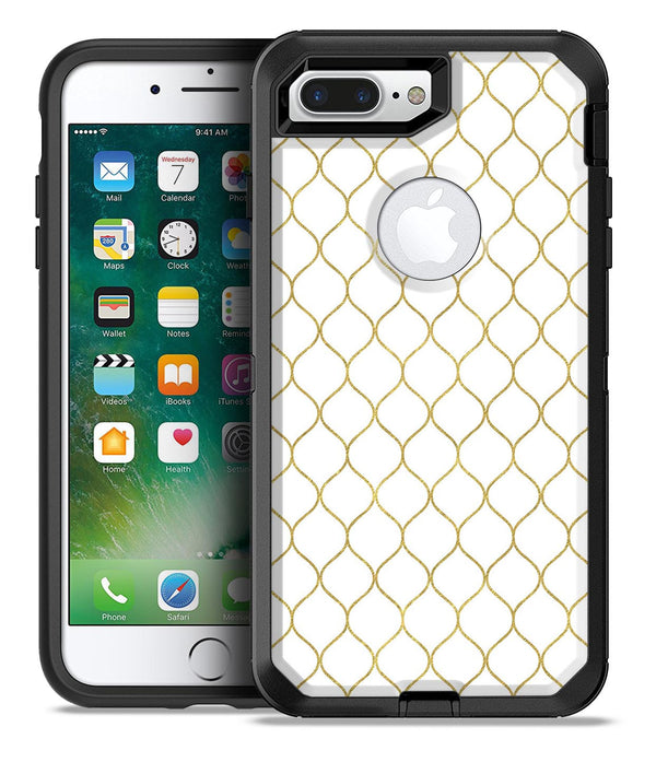 White and Gold Foil v1 - iPhone 7 or 7 Plus Commuter Case Skin Kit