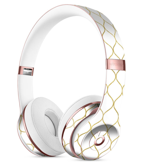 White and Gold Foil v1 Full-Body Skin Kit for the Beats by Dre Solo 3 Wireless Headphones