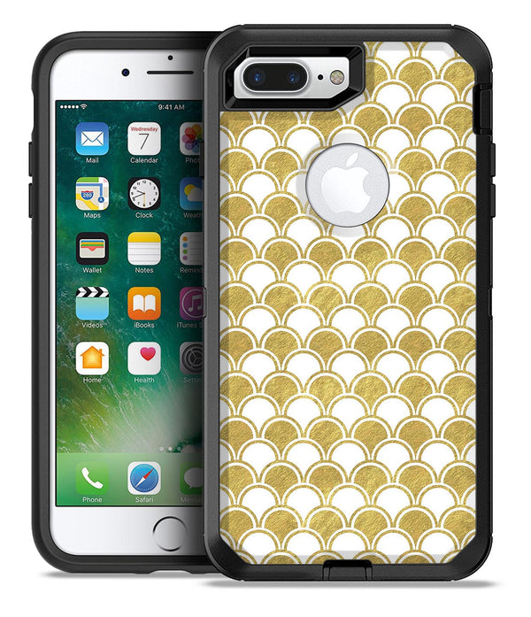 White and Gold Foil v2 - iPhone 7 or 7 Plus Commuter Case Skin Kit