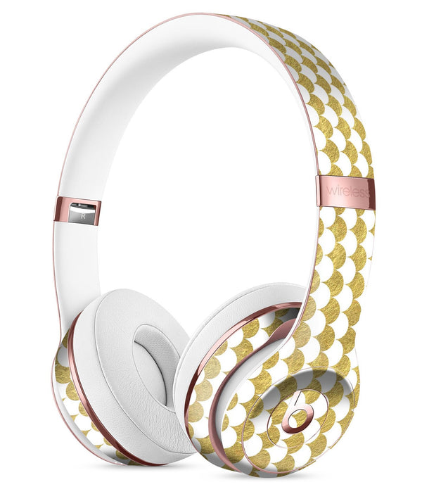 White and Gold Foil v4 Full-Body Skin Kit for the Beats by Dre Solo 3 Wireless Headphones