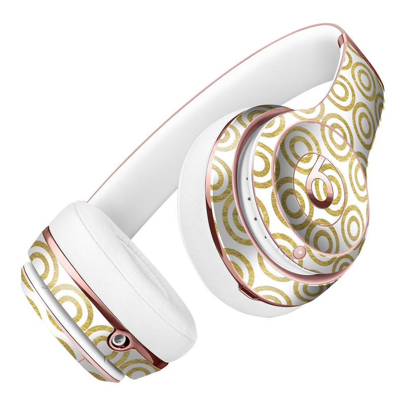 White and Gold Foil v7 Full-Body Skin Kit for the Beats by Dre Solo 3 Wireless Headphones