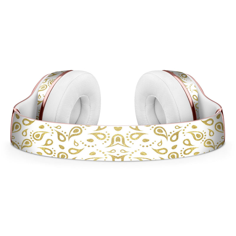White and Gold Foil v8 Full-Body Skin Kit for the Beats by Dre Solo 3 Wireless Headphones