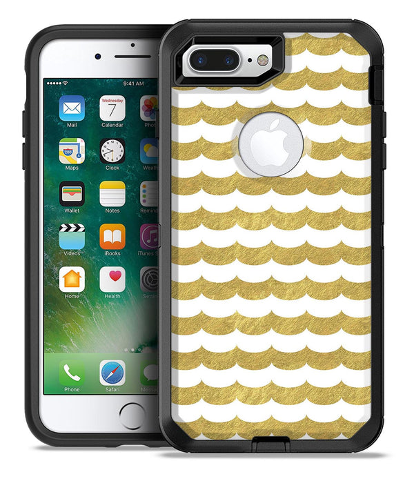 White and Gold Foil v9 - iPhone 7 or 7 Plus Commuter Case Skin Kit