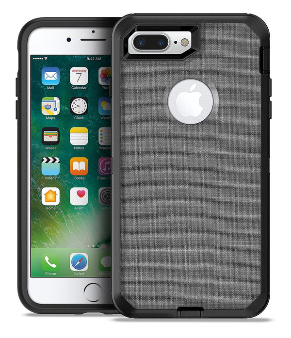 White and Gray Scratched Fabric Surface - iPhone 7 or 7 Plus Commuter Case Skin Kit