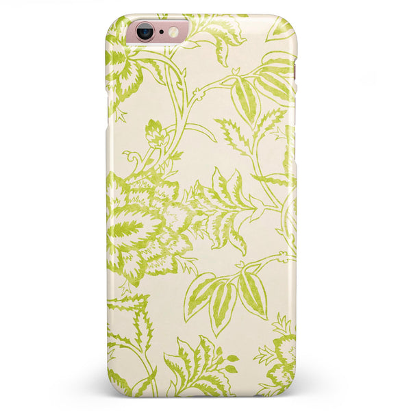 White and Green Floral Damask Pattern iPhone 6/6s or 6/6s Plus INK-Fuzed Case