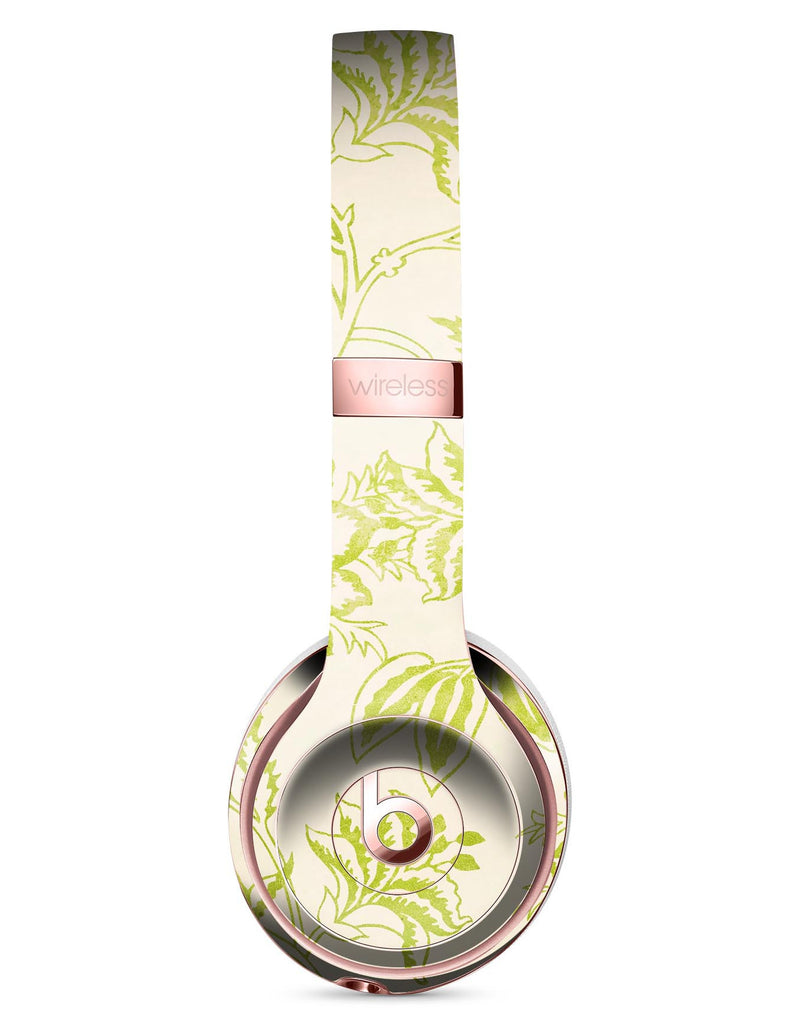 White and Green Floral Damask Pattern Full-Body Skin Kit for the Beats by Dre Solo 3 Wireless Headphones