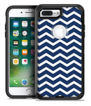 White and Navy Chevron Stripes - iPhone 7 or 7 Plus Commuter Case Skin Kit