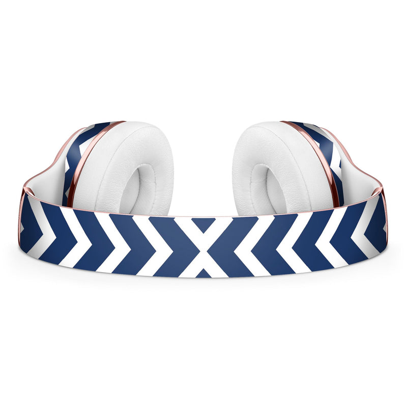White and Navy Chevron Stripes Full-Body Skin Kit for the Beats by Dre Solo 3 Wireless Headphones