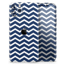 White and Navy Chevron Stripes - Skin-Kit compatible with the Apple iPhone 12, 12 Pro Max, 12 Mini, 11 Pro or 11 Pro Max (All iPhones Available)