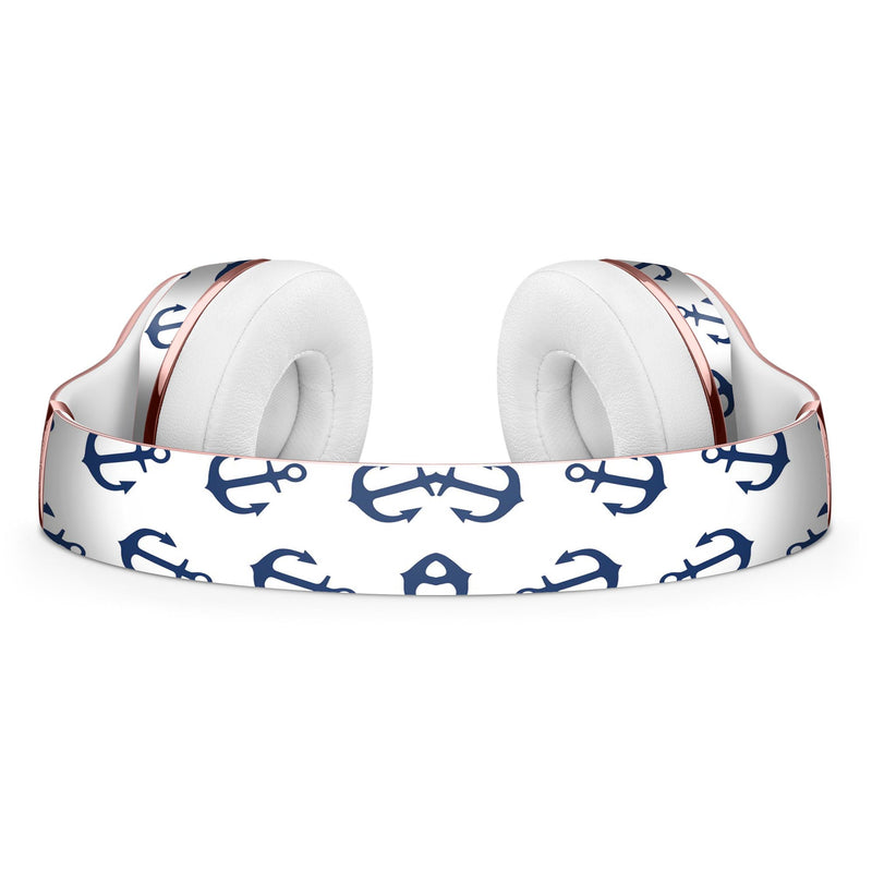 White and Navy Micro Anchors Full-Body Skin Kit for the Beats by Dre Solo 3 Wireless Headphones
