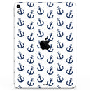 White and Navy Micro Anchors - Full Body Skin Decal for the Apple iPad Pro 12.9", 11", 10.5", 9.7", Air or Mini (All Models Available)