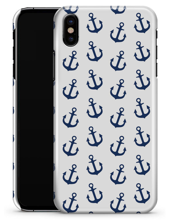 White and Navy Micro Anchors - iPhone X Clipit Case