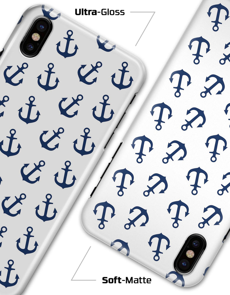 White and Navy Micro Anchors - iPhone X Clipit Case