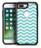 White and Teal Chevron Stripes - iPhone 7 or 7 Plus Commuter Case Skin Kit