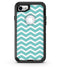 White and Teal Chevron Stripes - iPhone 7 or 8 OtterBox Case & Skin Kits