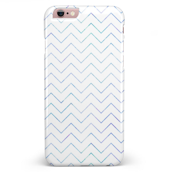 White and Thin Blue Chevron Pattern iPhone 6/6s or 6/6s Plus INK-Fuzed Case