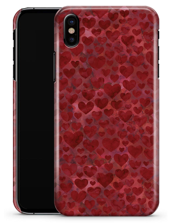 Wine Watercolor Hearts - iPhone X Clipit Case