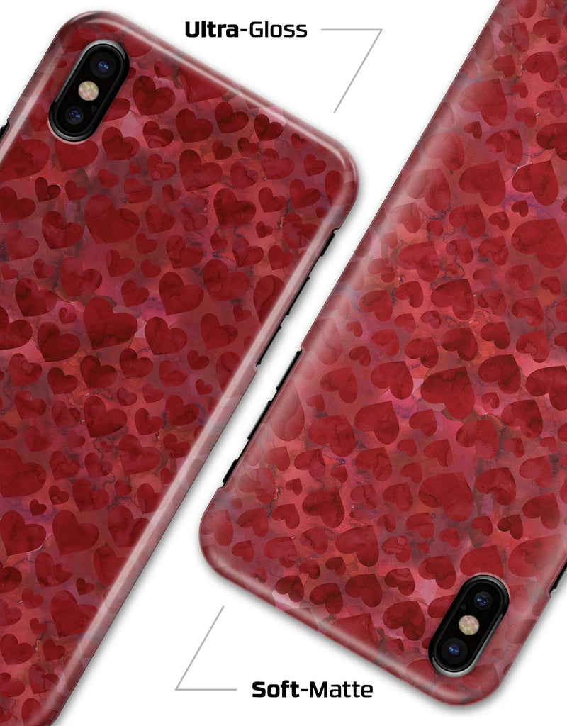 Wine Watercolor Hearts - iPhone X Clipit Case