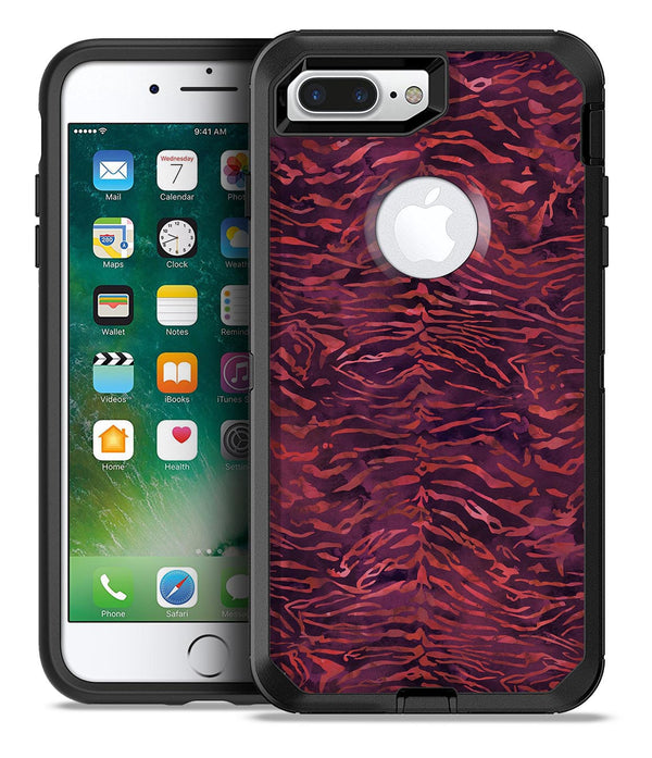 Wine Watercolor Tiger Pattern - iPhone 7 or 7 Plus Commuter Case Skin Kit