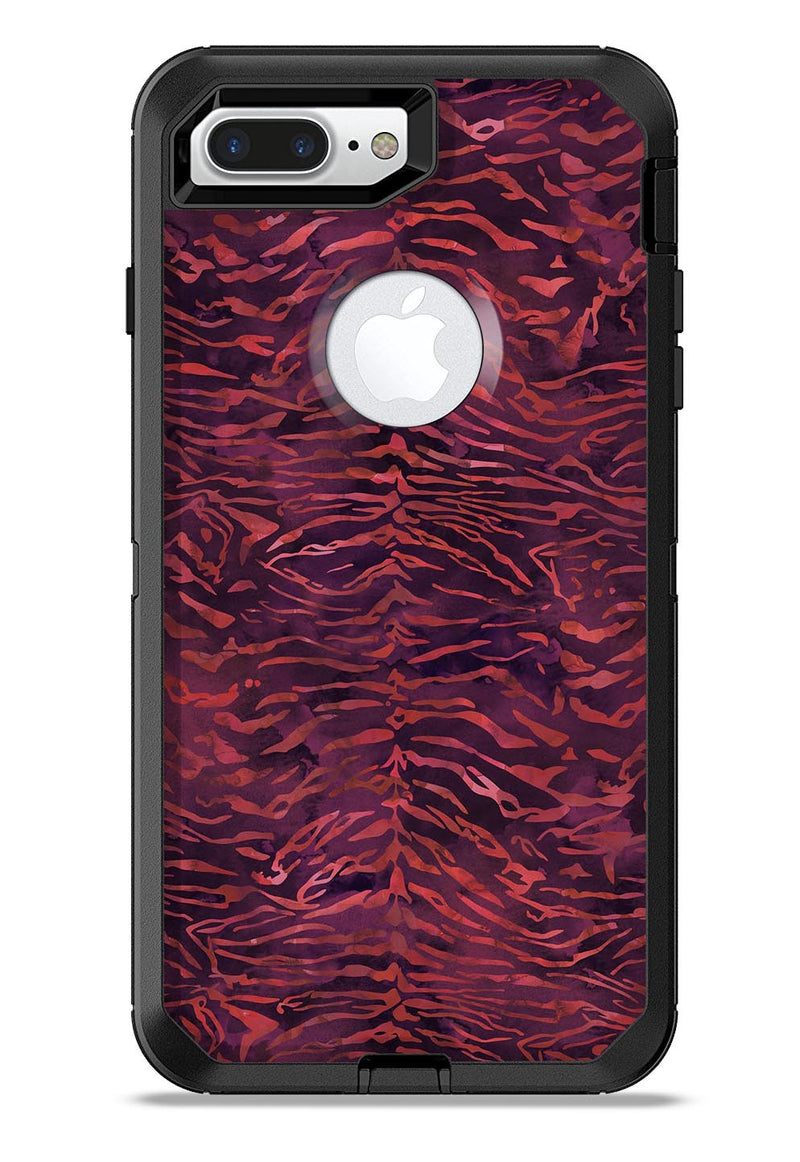 Wine Watercolor Tiger Pattern - iPhone 7 or 7 Plus Commuter Case Skin Kit