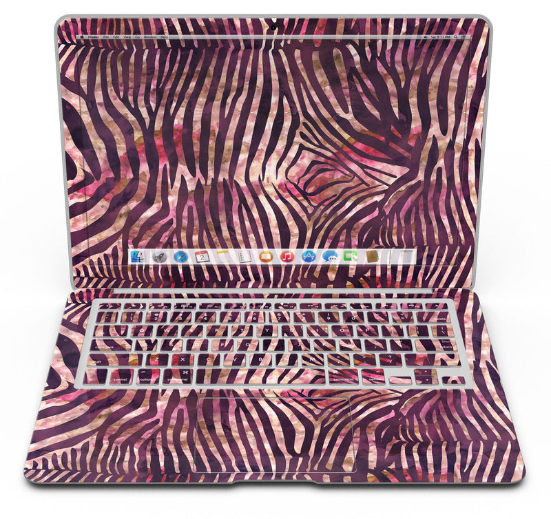 Wine Watercolor Zebra Pattern - MacBook Air Skin Kit