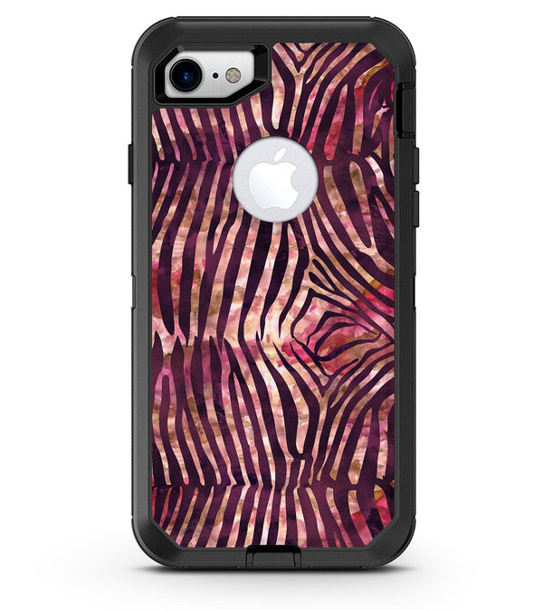 Wine Watercolor Zebra Pattern - iPhone 7 or 8 OtterBox Case & Skin Kits