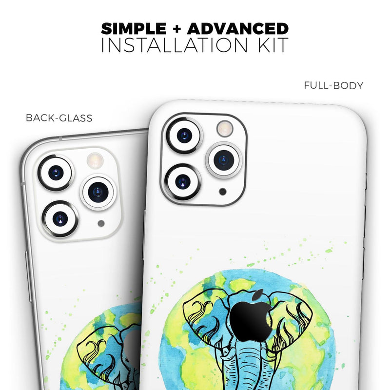 Worldwide Sacred Elephant - Skin-Kit compatible with the Apple iPhone 12, 12 Pro Max, 12 Mini, 11 Pro or 11 Pro Max (All iPhones Available)