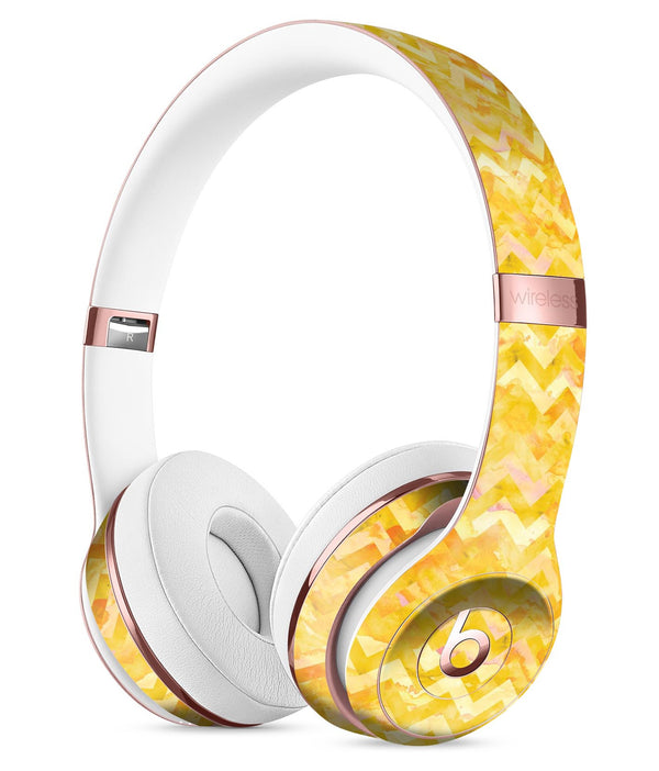 Yellow Basic Watercolor Chevron Pattern Full-Body Skin Kit for the Beats by Dre Solo 3 Wireless Headphones