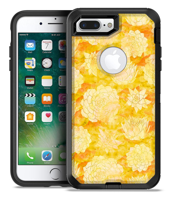 Yellow Floral Succulents - iPhone 7 or 7 Plus Commuter Case Skin Kit