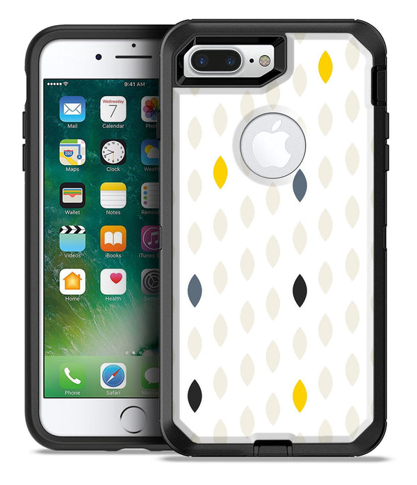 Yellow Gray and Black Droplets - iPhone 7 or 7 Plus Commuter Case Skin Kit