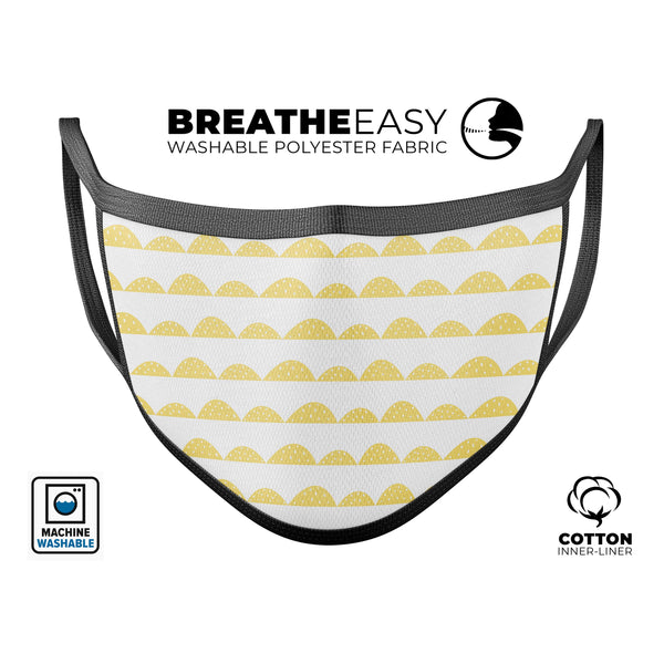 Yellow Rolling Hills - Made in USA Mouth Cover Unisex Anti-Dust Cotton Blend Reusable & Washable Face Mask with Adjustable Sizing for Adult or Child