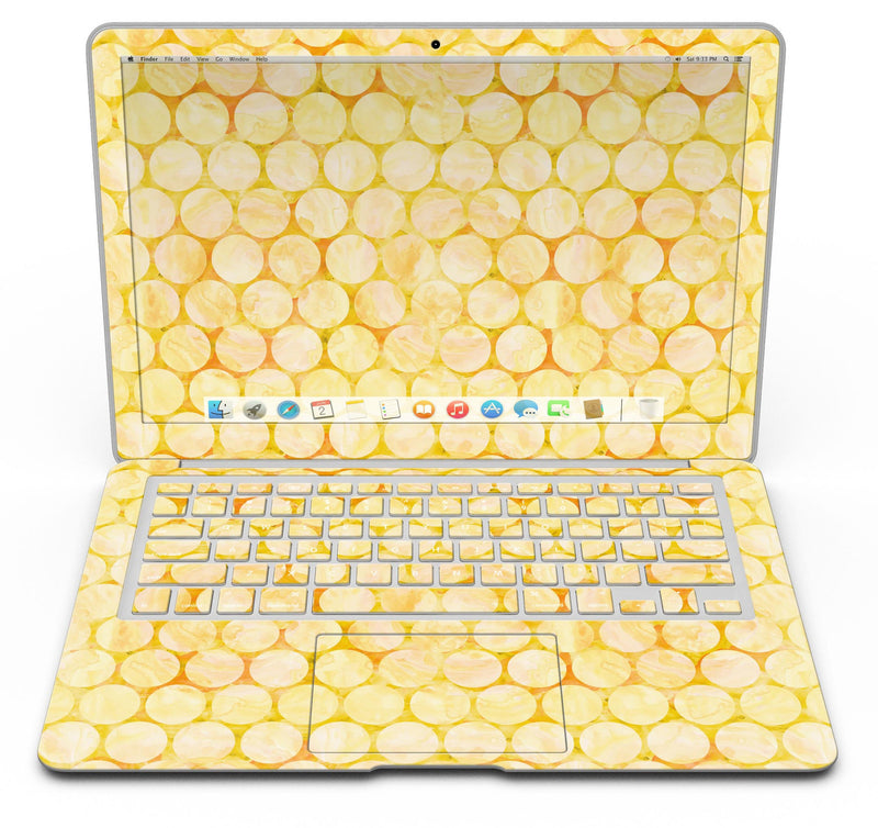 Yellow Sorted Large Watercolor Polka Dots - MacBook Air Skin Kit