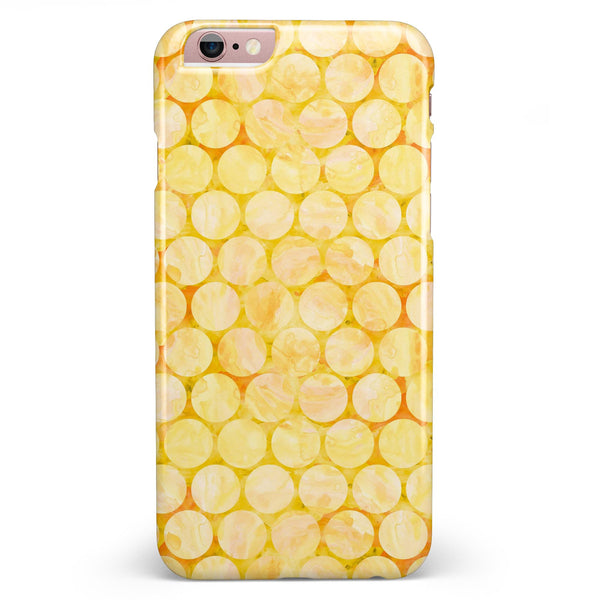 Yellow Sorted Large Watercolor Polka Dots iPhone 6/6s or 6/6s Plus INK-Fuzed Case