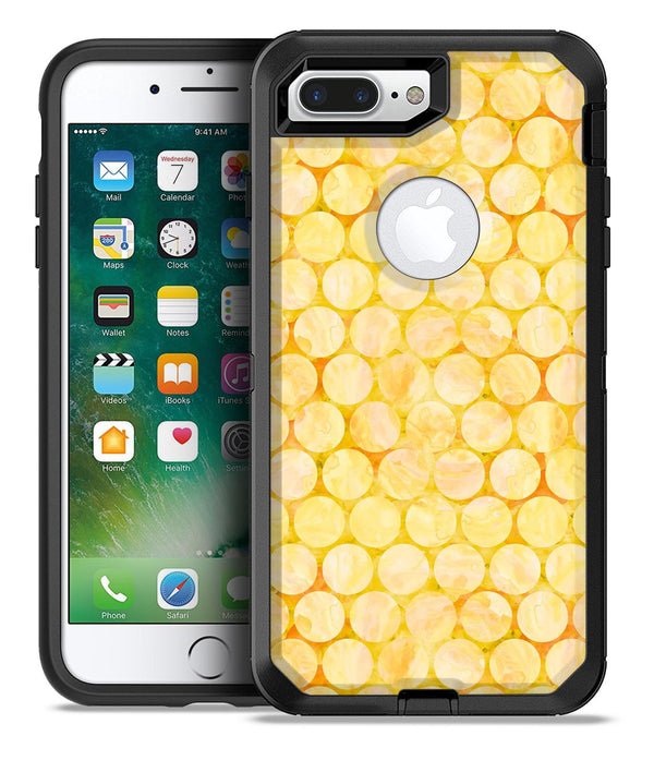 Yellow Sorted Large Watercolor Polka Dots - iPhone 7 or 7 Plus Commuter Case Skin Kit