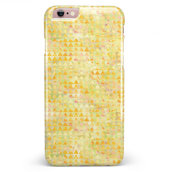Yellow Textured Triangle Pattern iPhone 6/6s or 6/6s Plus INK-Fuzed Case