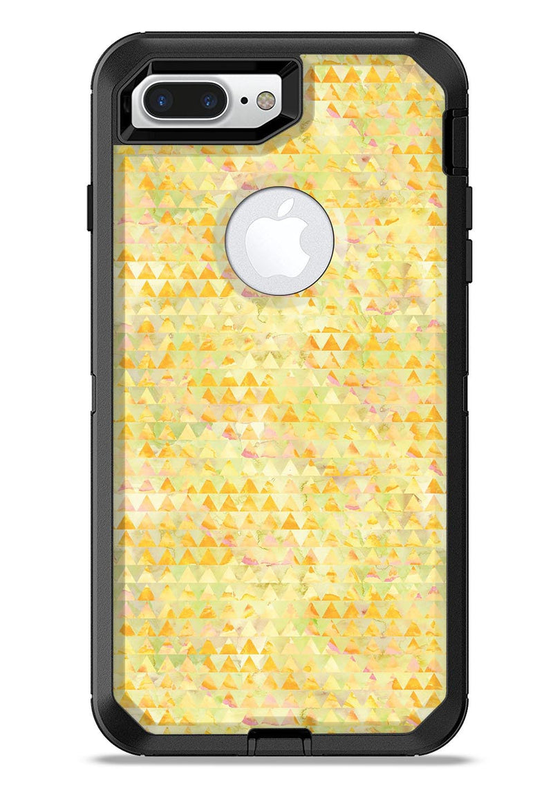 Yellow Textured Triangle Pattern - iPhone 7 or 7 Plus Commuter Case Skin Kit