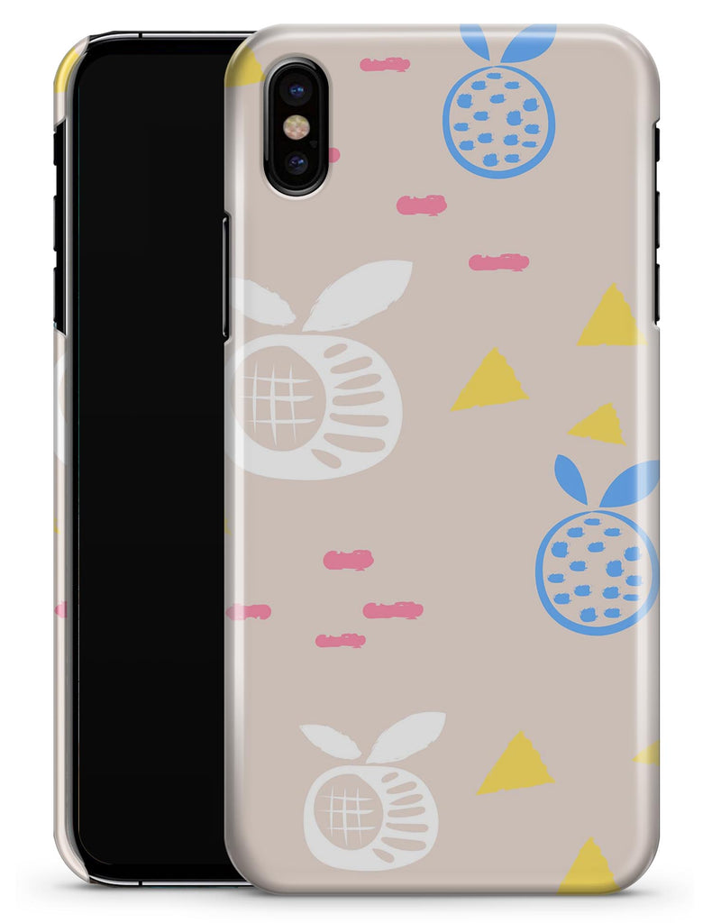 Yellow Triangles with Fruit - iPhone X Clipit Case