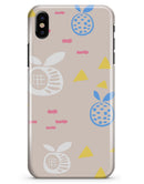 Yellow Triangles with Fruit - iPhone X Clipit Case