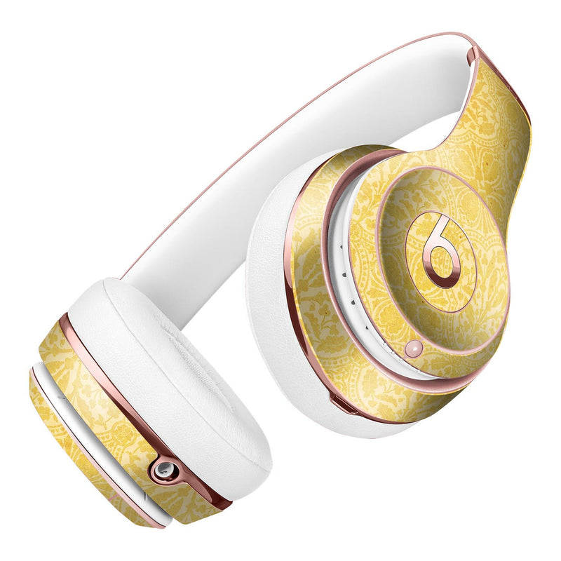 Yellow Vertical Damask Pattern Full-Body Skin Kit for the Beats by Dre Solo 3 Wireless Headphones