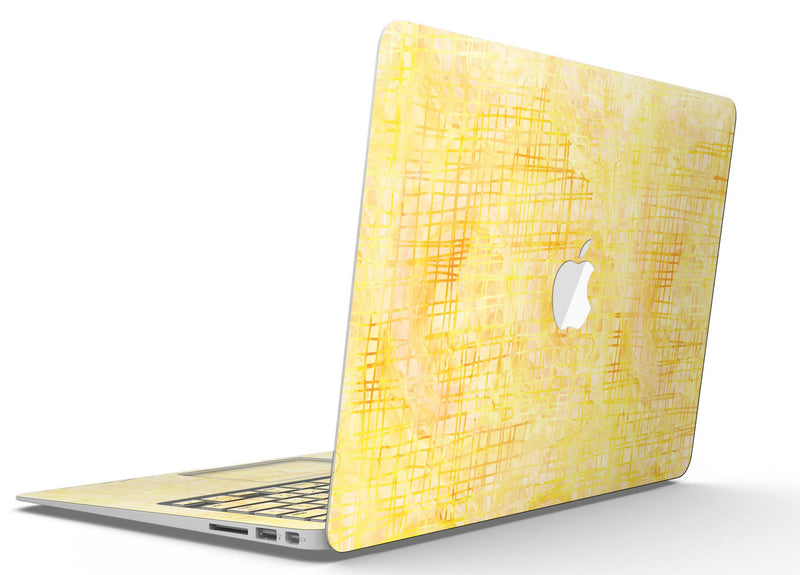 Yellow Watercolor Cross Hatch - MacBook Air Skin Kit