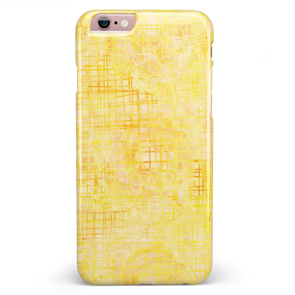 Yellow Watercolor Cross Hatch iPhone 6/6s or 6/6s Plus INK-Fuzed Case