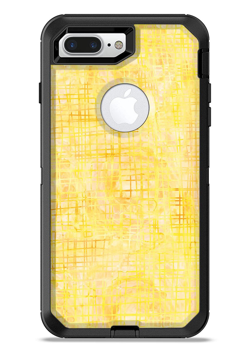 Yellow Watercolor Cross Hatch - iPhone 7 or 7 Plus Commuter Case Skin Kit