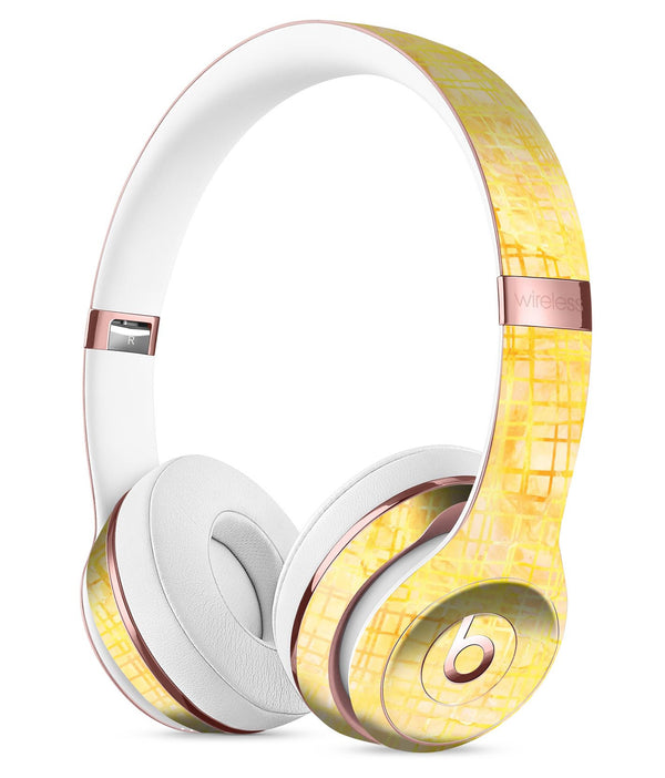 Yellow Watercolor Cross Hatch Full-Body Skin Kit for the Beats by Dre Solo 3 Wireless Headphones