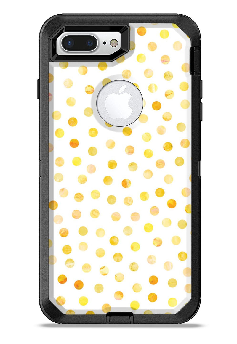 Yellow Watercolor Dots over White - iPhone 7 or 7 Plus Commuter Case Skin Kit